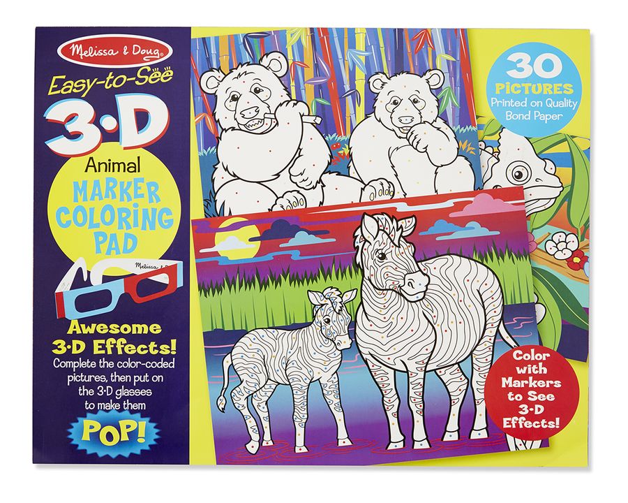 สมุดระบายสี Easy to See 3D ภาพสัตว์ต่างๆ