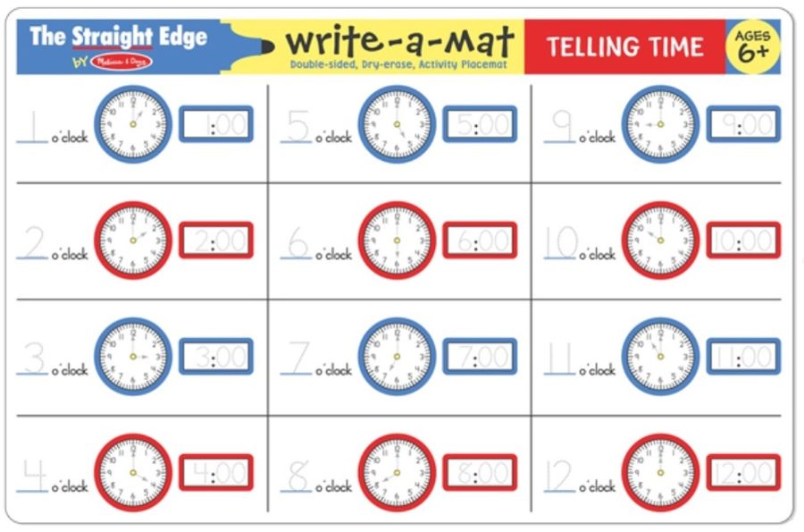 Reusable Learning Mat - บอกเวลา