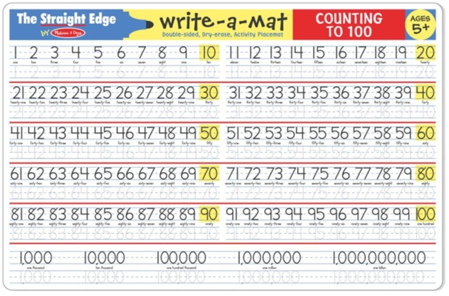 Reusable Learning Mat 1-100