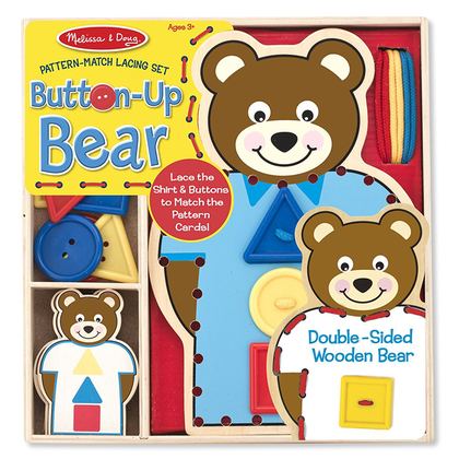 Pattern Match Lacing Set Button Up Bear
