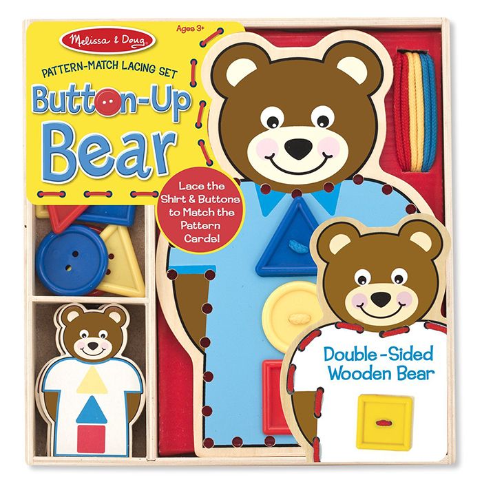 Pattern Match Lacing Set Button Up Bear